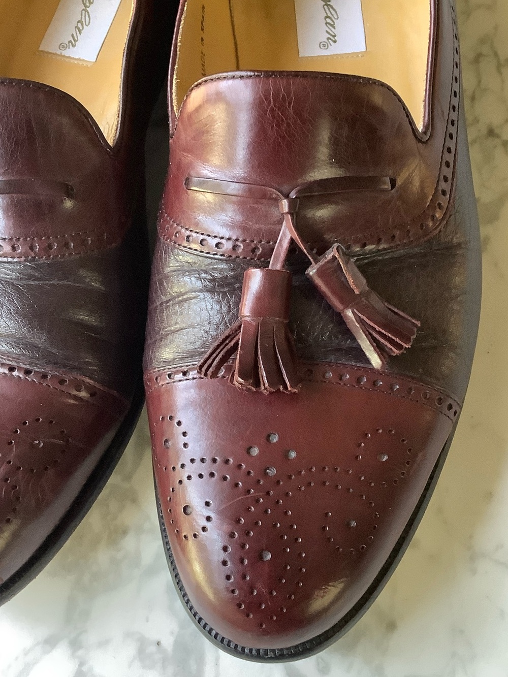 Mezlan Burgundy Tassel Slip-On Loafers - Picture 4 of 13